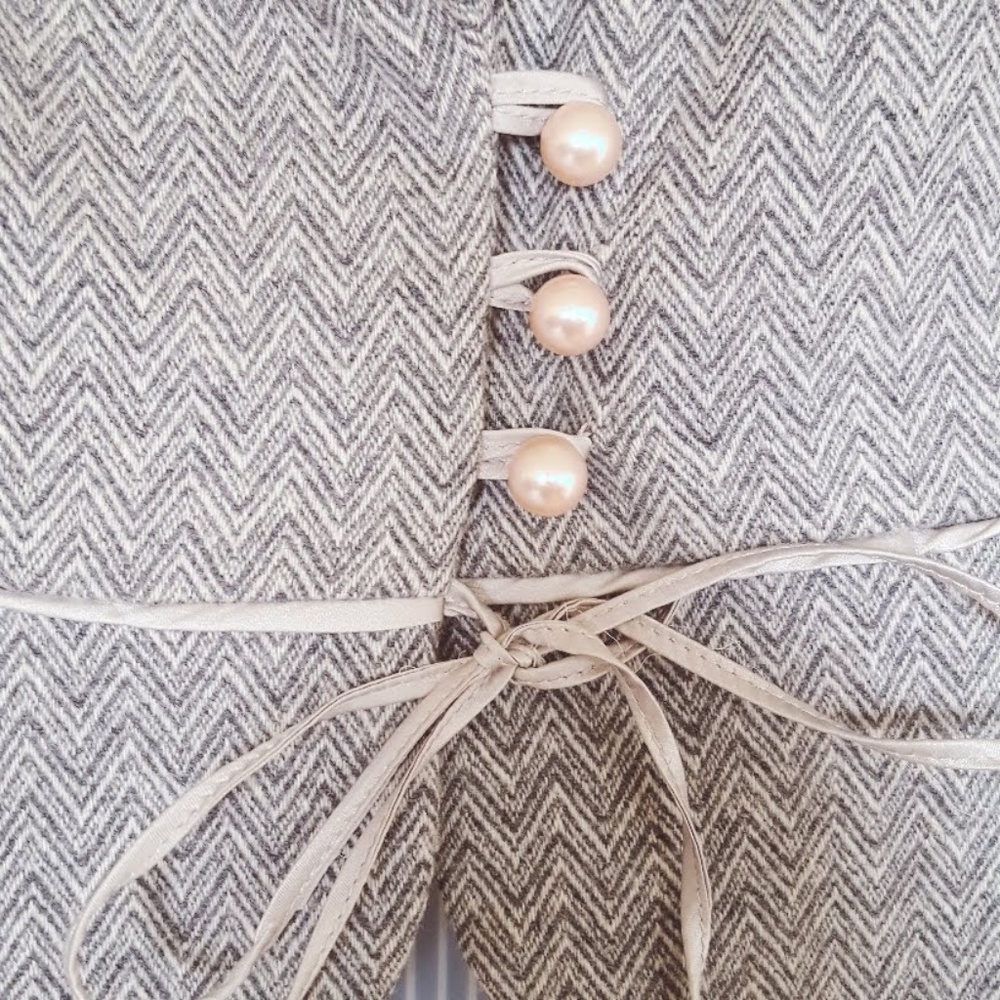 Unique Wool Blend Gray Blazer Jacket - image 4